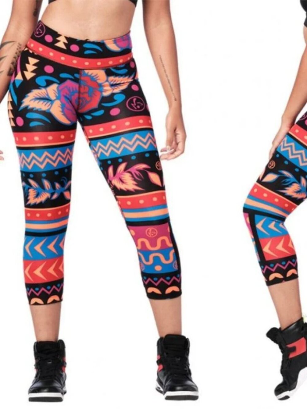 Zumba Dance Tribe Perfect Capri Leggings - Viva La Red XS